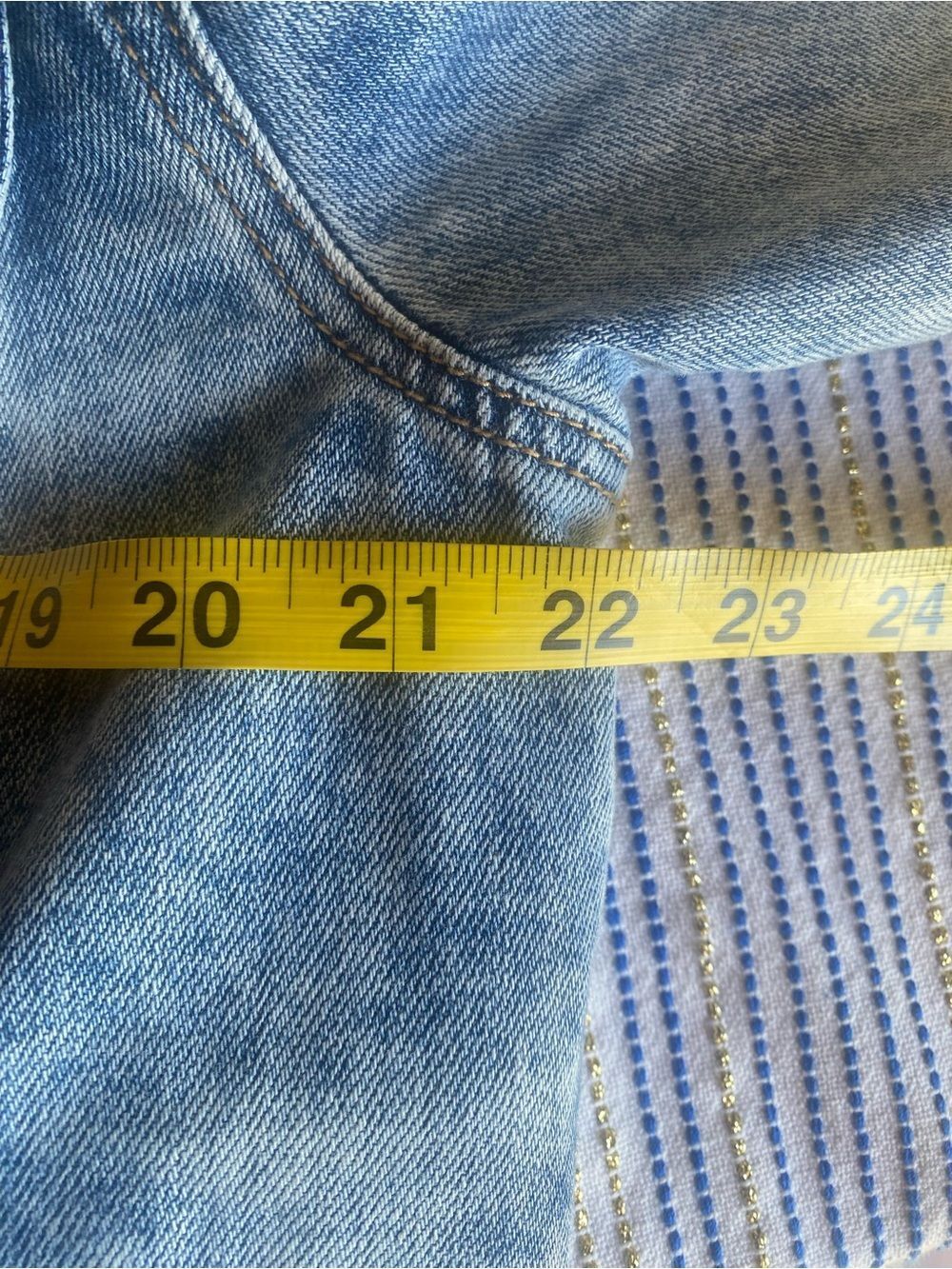 Free People Rumors Light Wash Blue Denim Jean Jacket Size XL - Picture 11 of 11